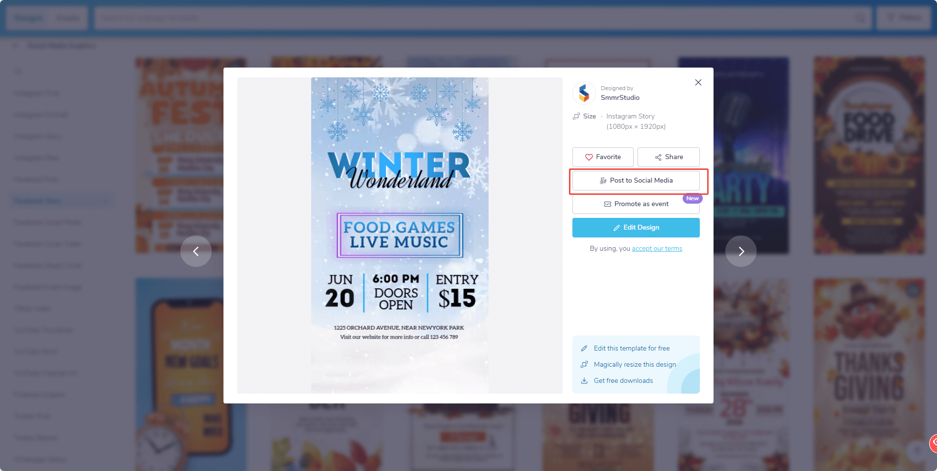 postermywall шаблоны