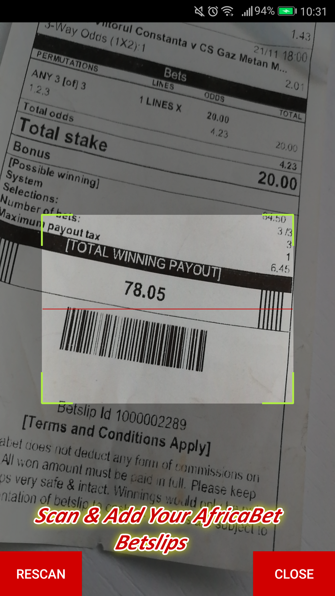 AfricaBet Zimbabwe APK screenshot