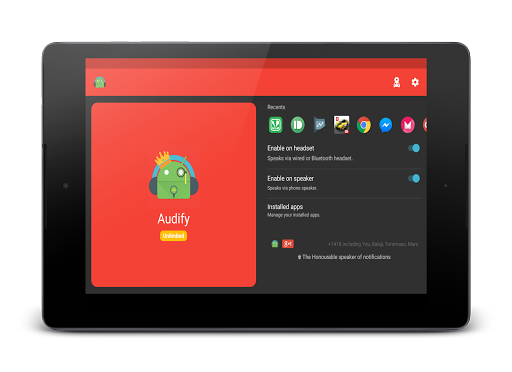 Audify Notification Announcer APK screenshot