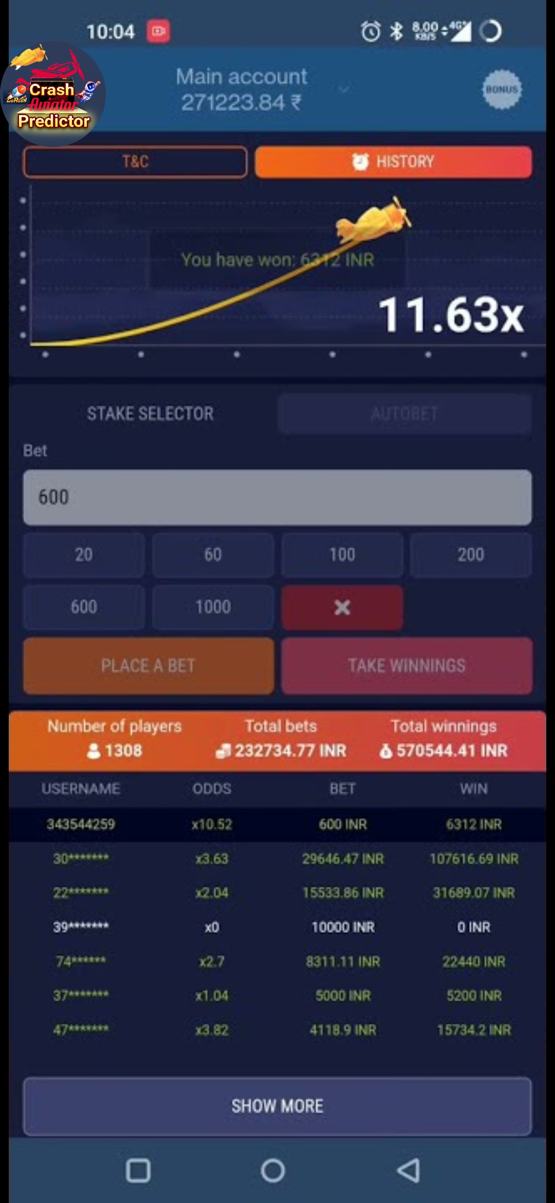 Aviator Crash Predictor APK screenshot