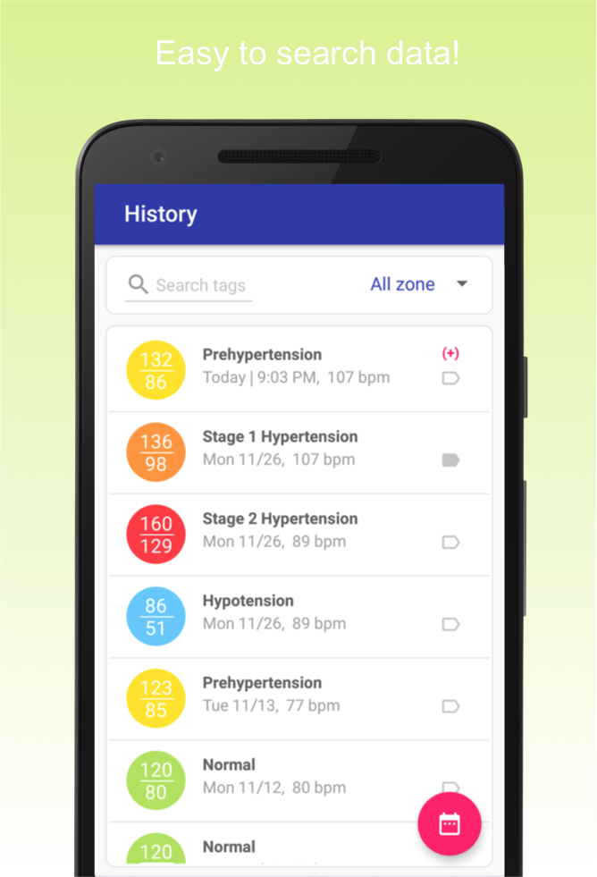 Blood Pressure Diary APK screenshot