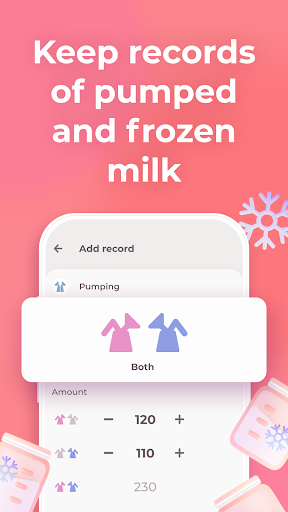 Breastfeeding tracker Pump log APK screenshot