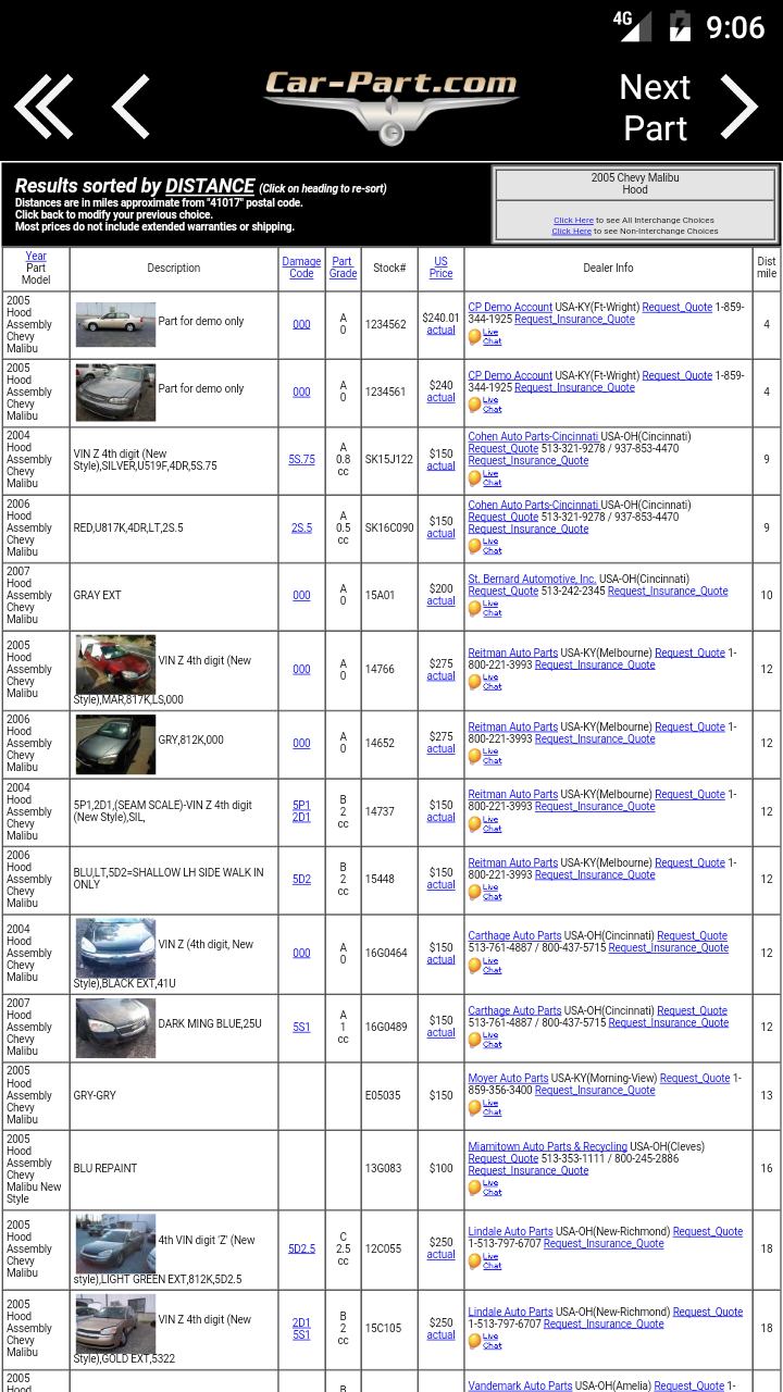 Car-Part.com Used Auto Parts APK screenshot