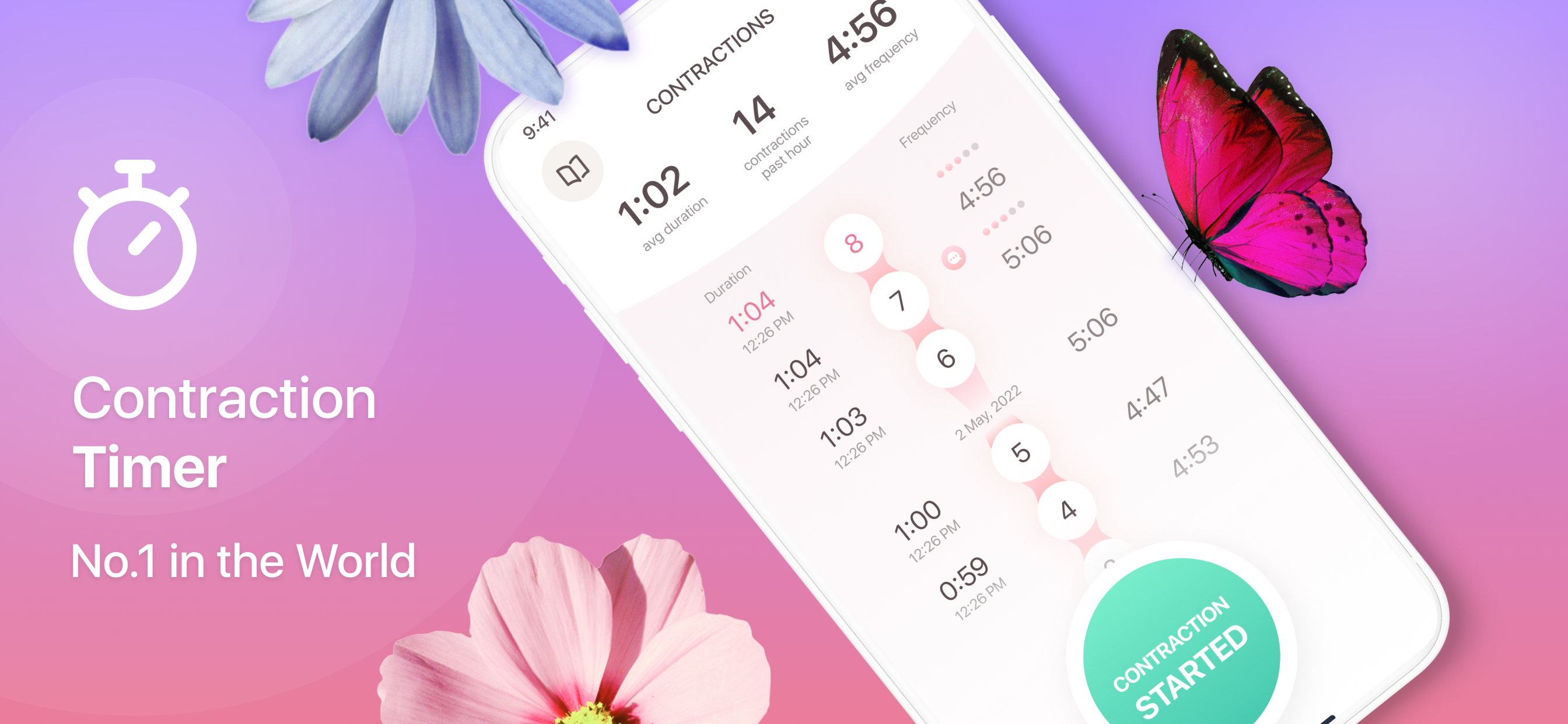 Contraction Timer & Counter 9m APK screenshot