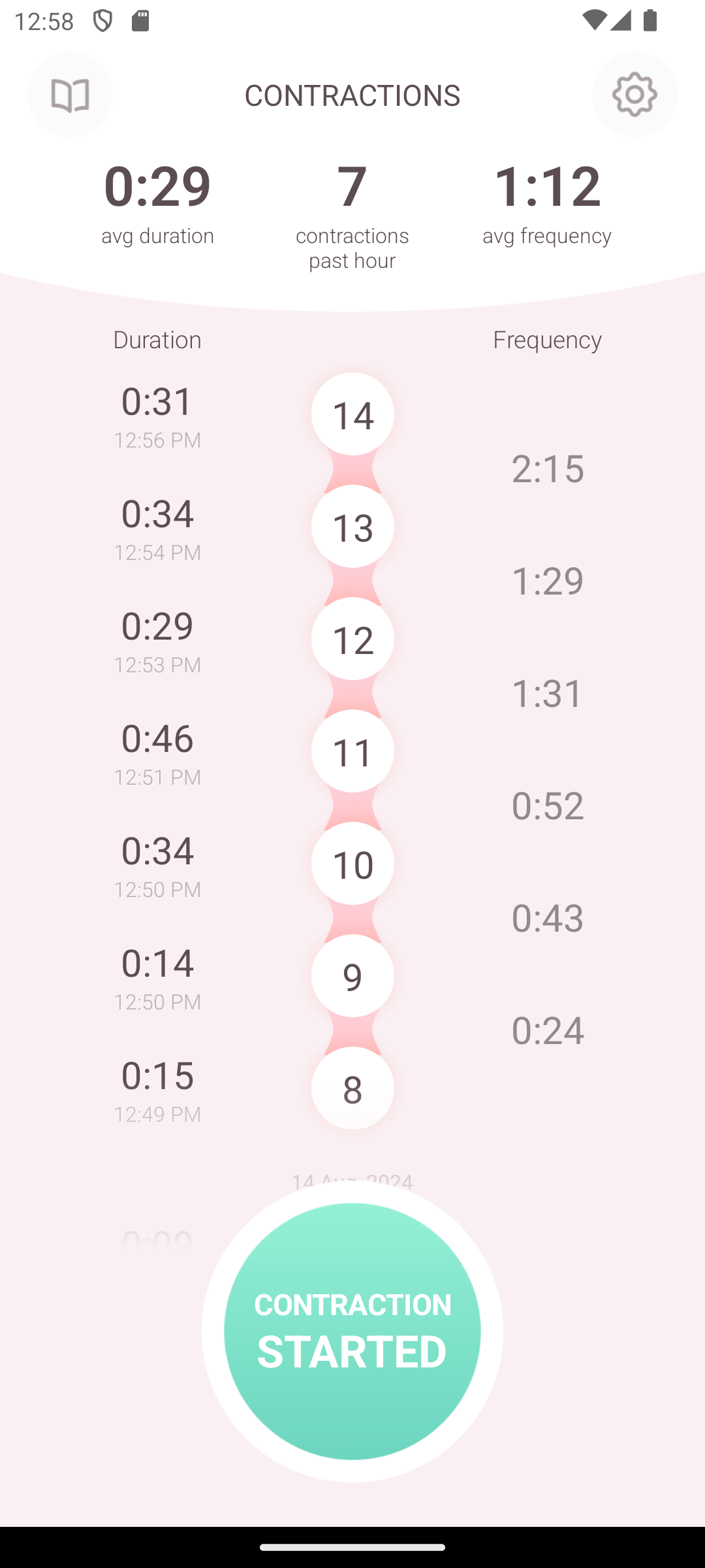 Contraction Timer & Counter 9m APK screenshot