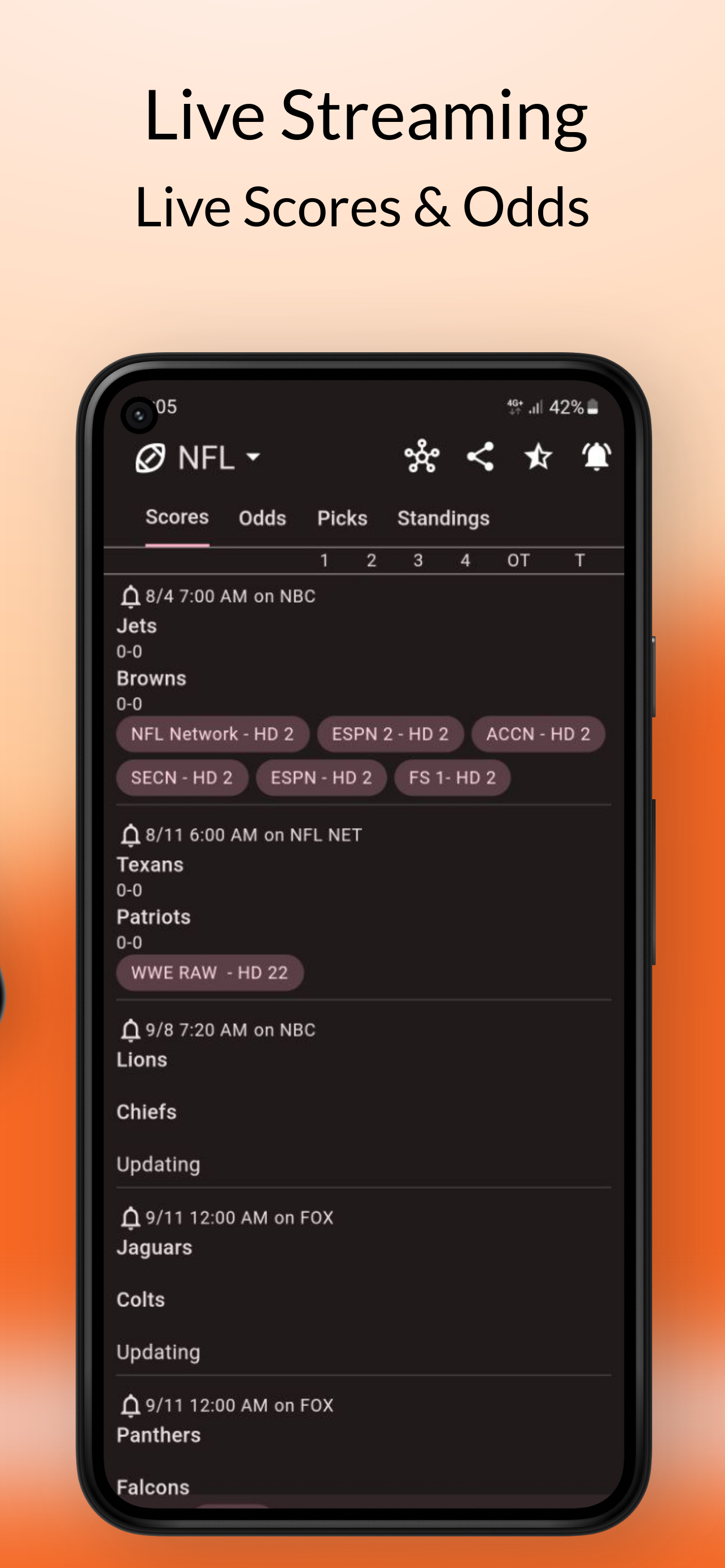 Darato Live NFL NBA NHL NCAA APK screenshot