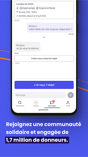 Donnons, dons d'objets APK screenshot