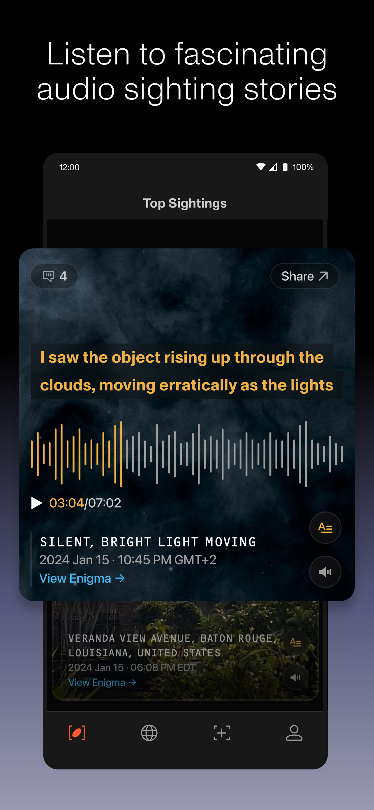 Enigma: UFO Sightings & Alerts APK screenshot