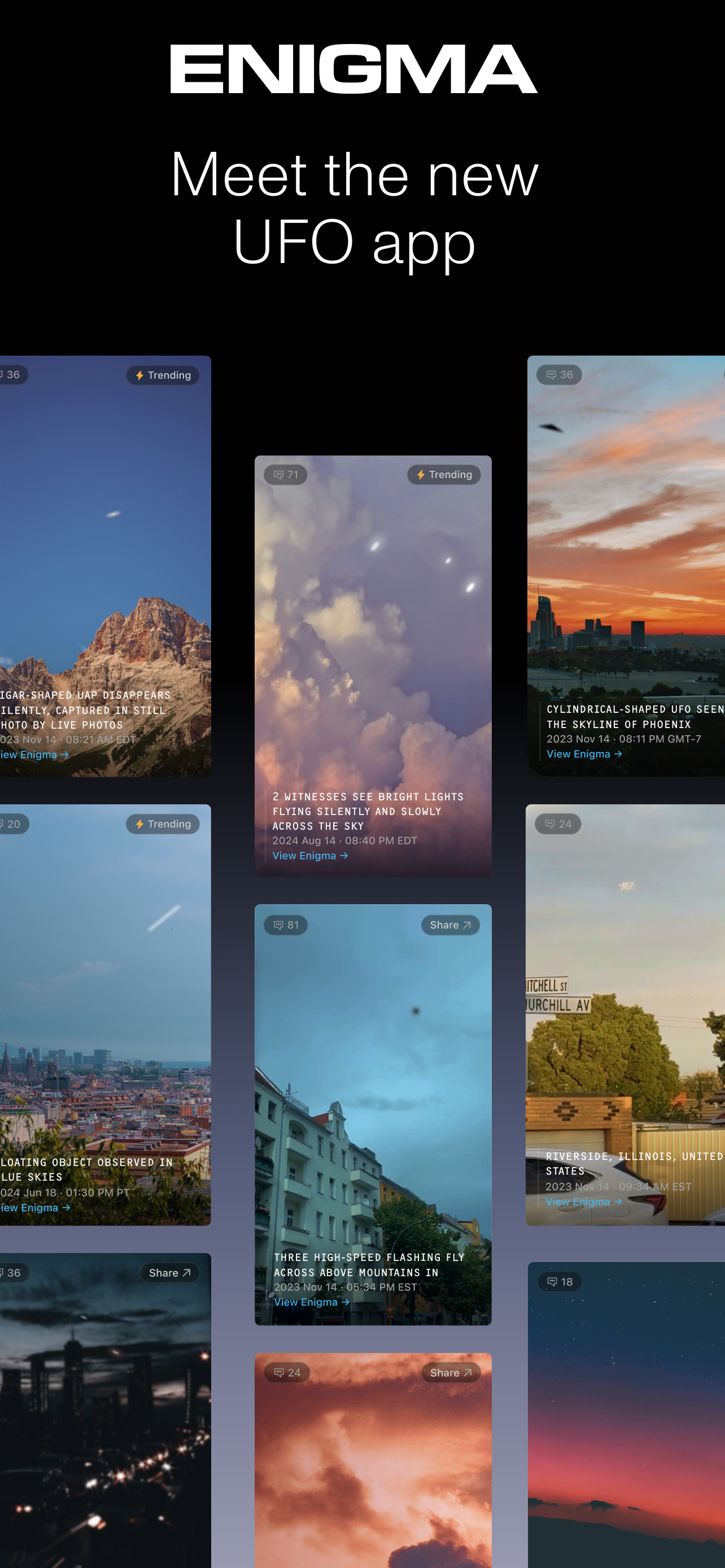 Enigma: UFO Sightings & Alerts APK screenshot
