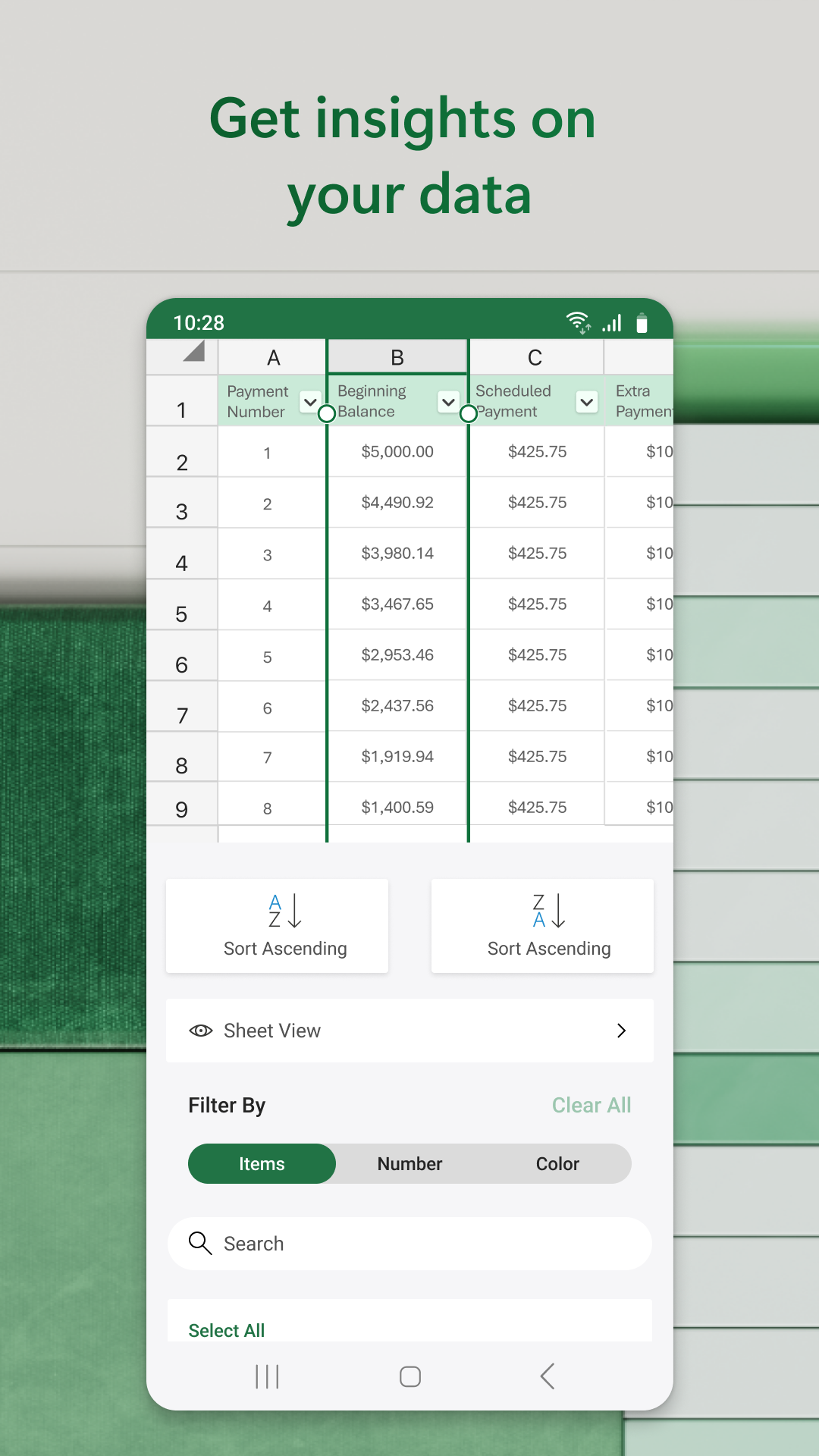 Microsoft Excel APK screenshot