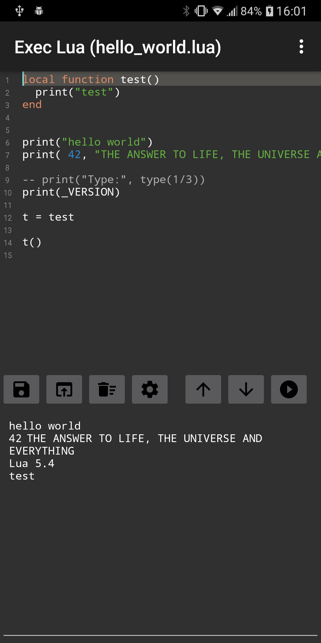 Exec Lua screenshot