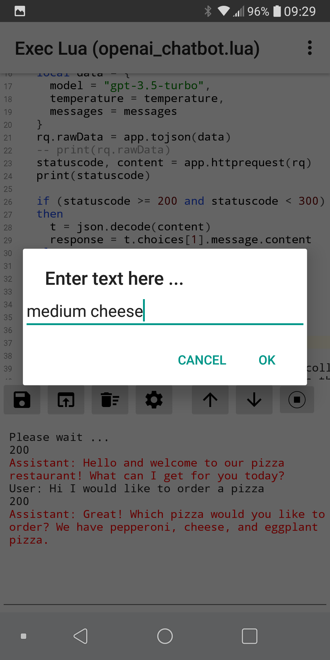 Exec Lua screenshot