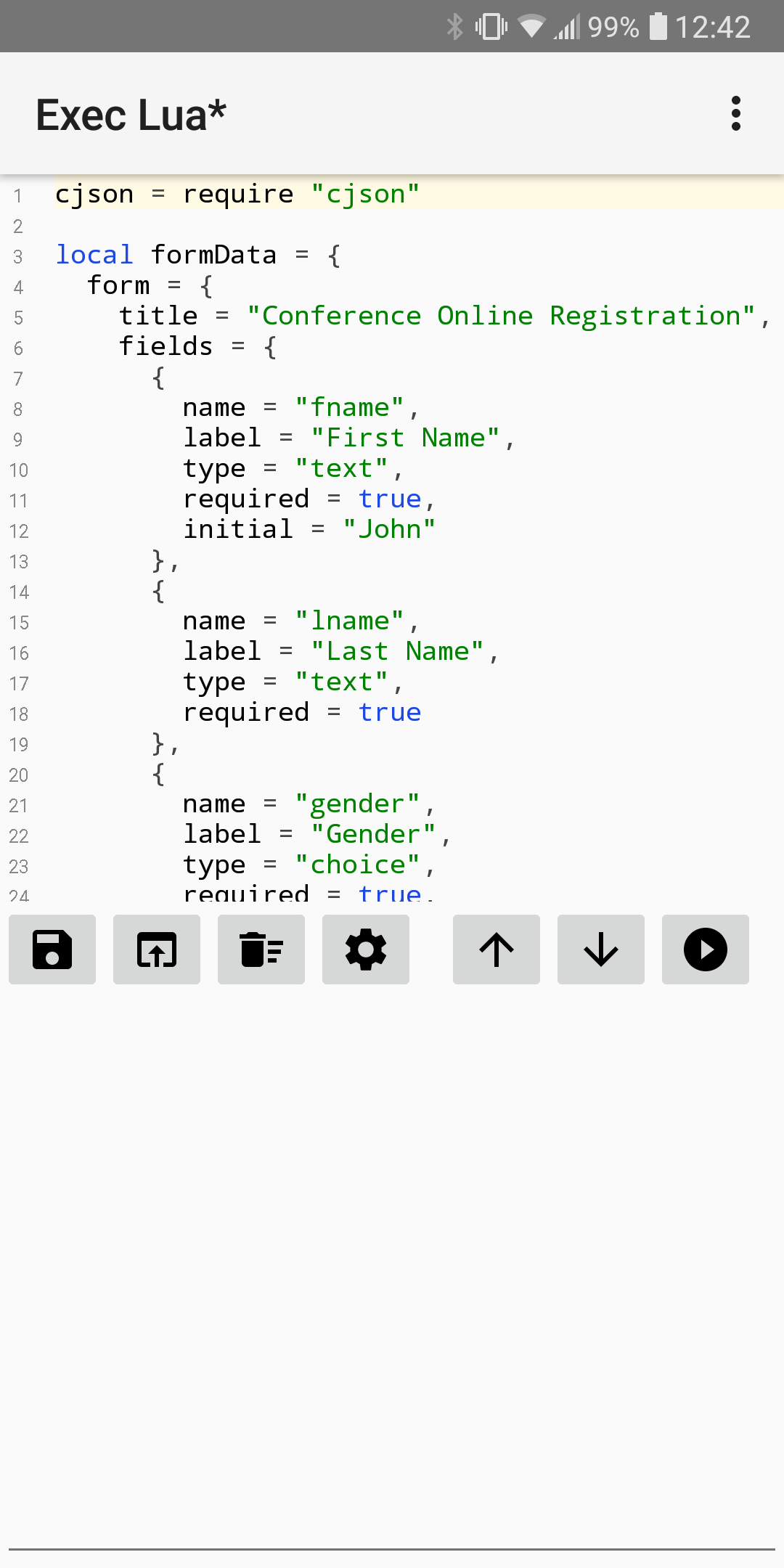 Exec Lua screenshot