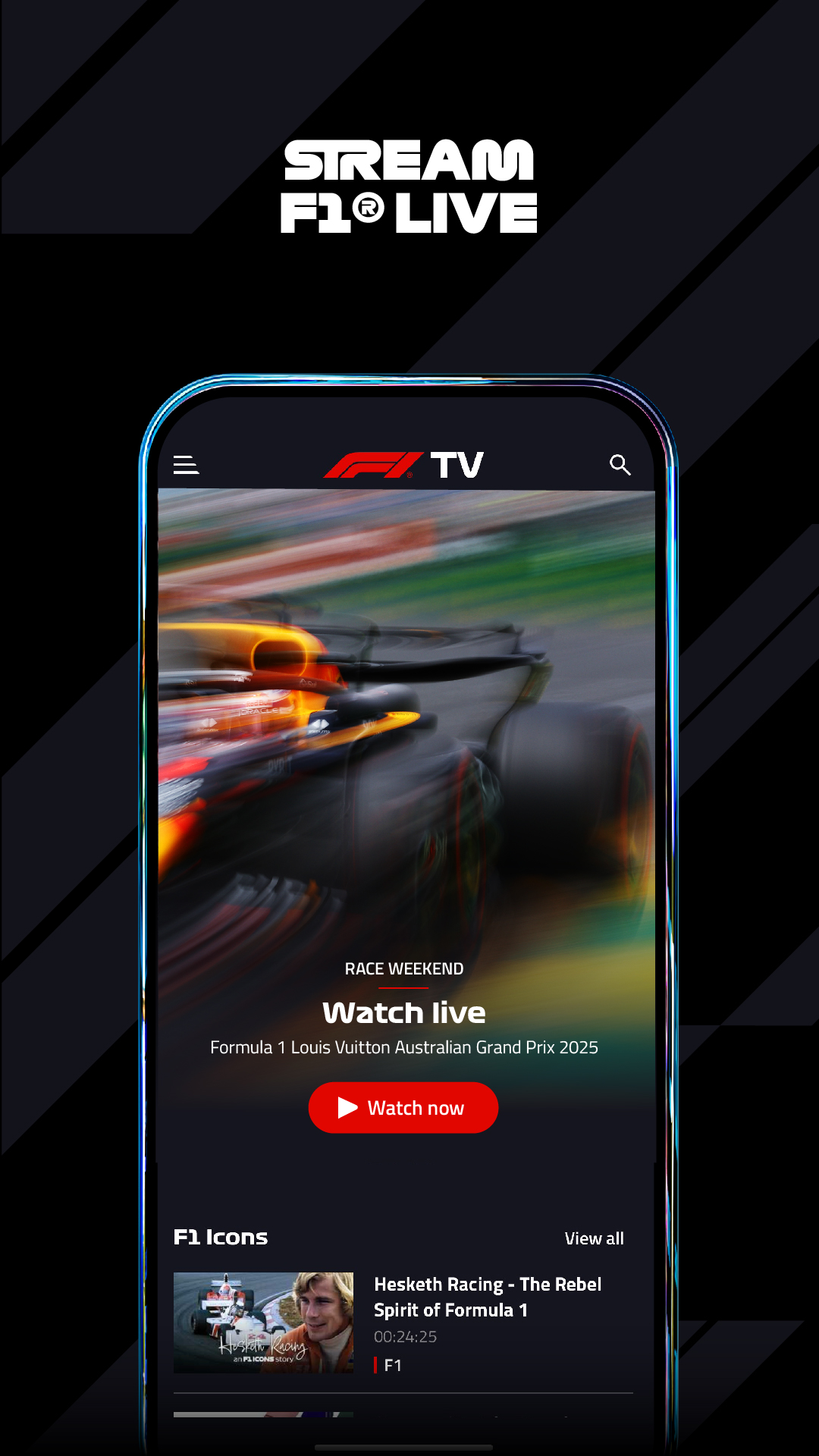 F1 TV - Android TV APK screenshot