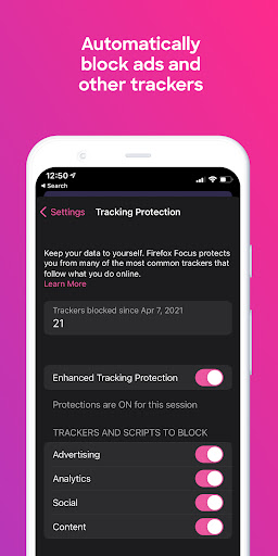 Firefox Focus: Приватный APK screenshot