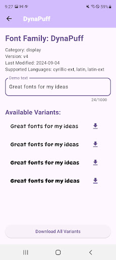 Font Finder: Picker。Downloader APK screenshot