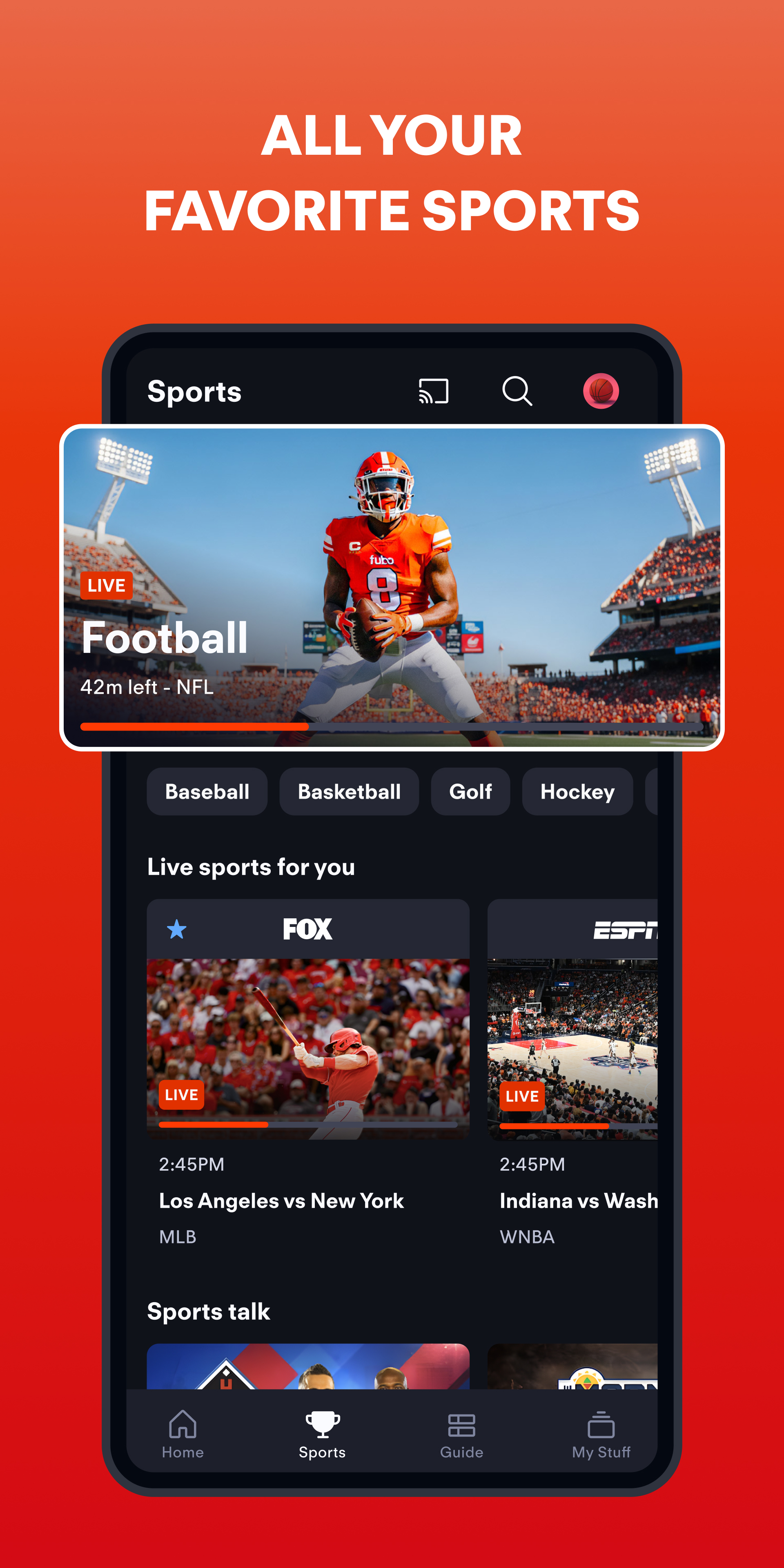 Fubo: Watch Live TV & Sports APK screenshot
