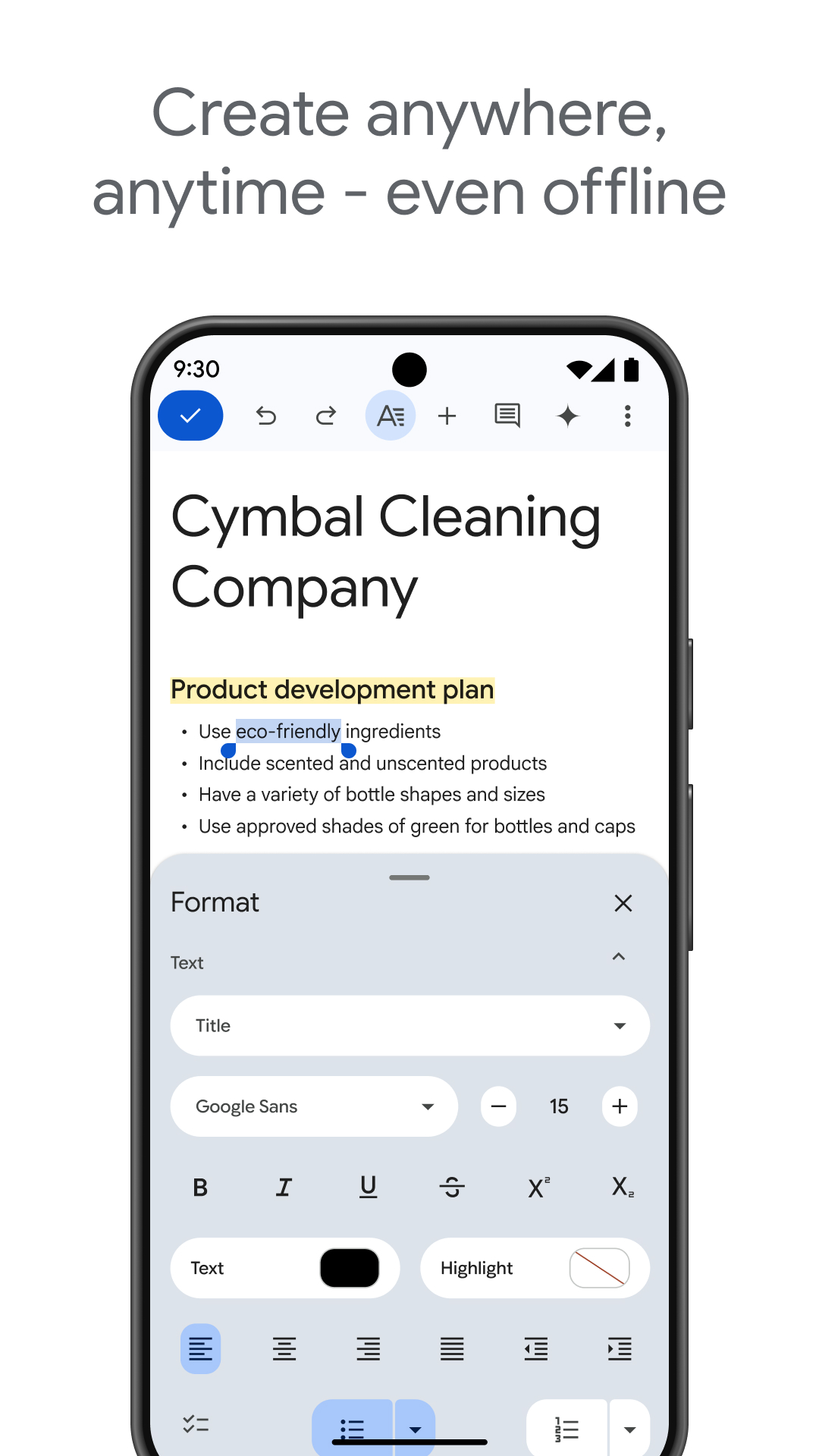 Google Docs screenshot