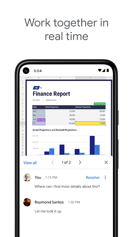 Google Sheets APK screenshot