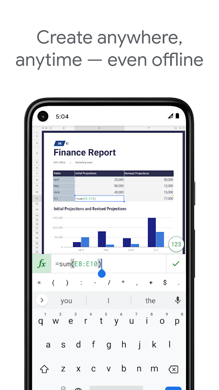 Google Sheets APK screenshot