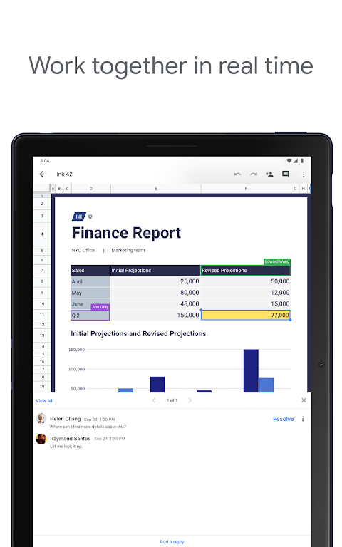 Google Sheets APK screenshot