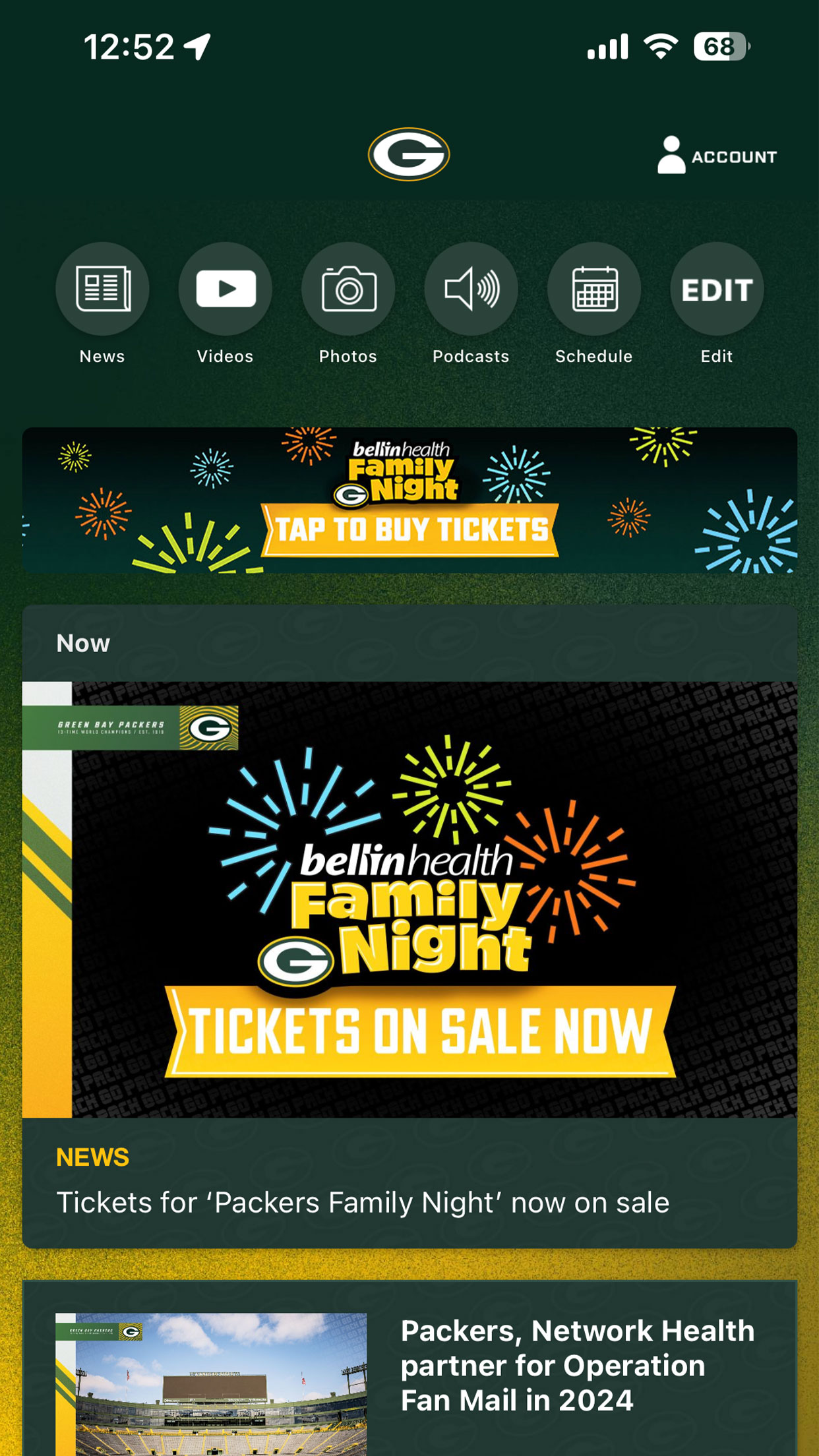 Green Bay Packers APK screenshot