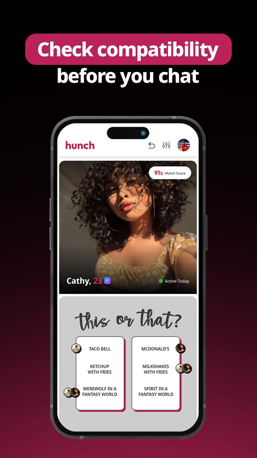 Hunch Dating App: Vibe & Meet APK screenshot