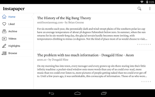 Instapaper APK screenshot
