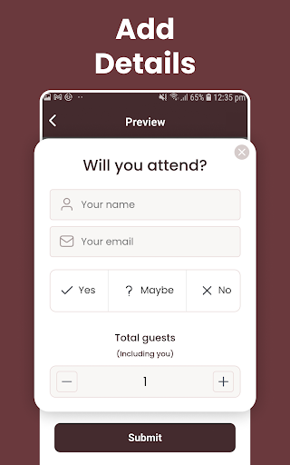 Invitation Maker + RSVP APK screenshot