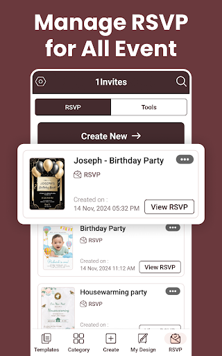 Invitation Maker + RSVP APK screenshot