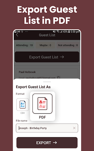 Invitation Maker + RSVP APK screenshot