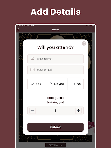 Invitation Maker + RSVP APK screenshot