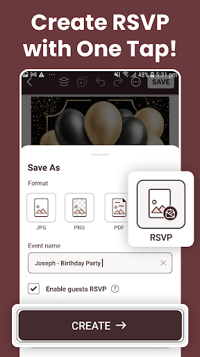 Invitation Maker + RSVP APK screenshot