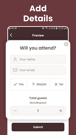Invitation Maker + RSVP APK screenshot