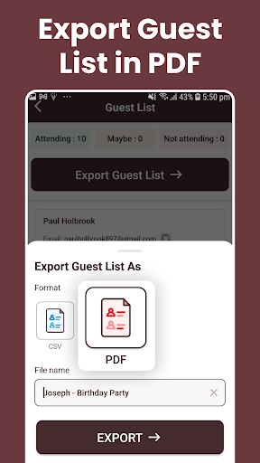 Invitation Maker + RSVP APK screenshot