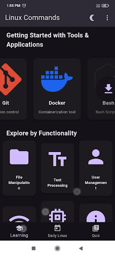 Linux Commands APK screenshot