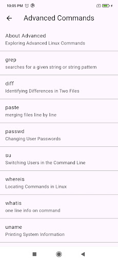 Linux Commands APK screenshot