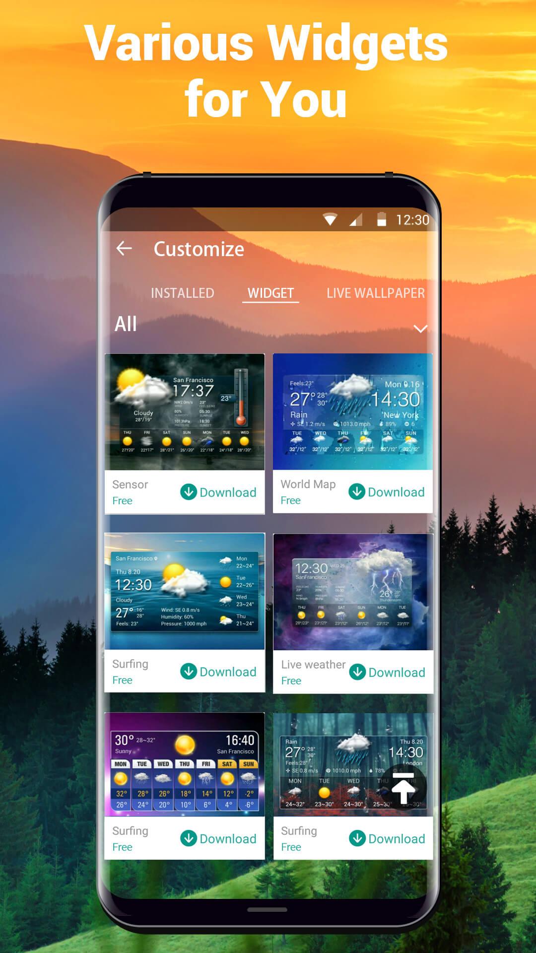 Виджет прогноза погоды APK screenshot