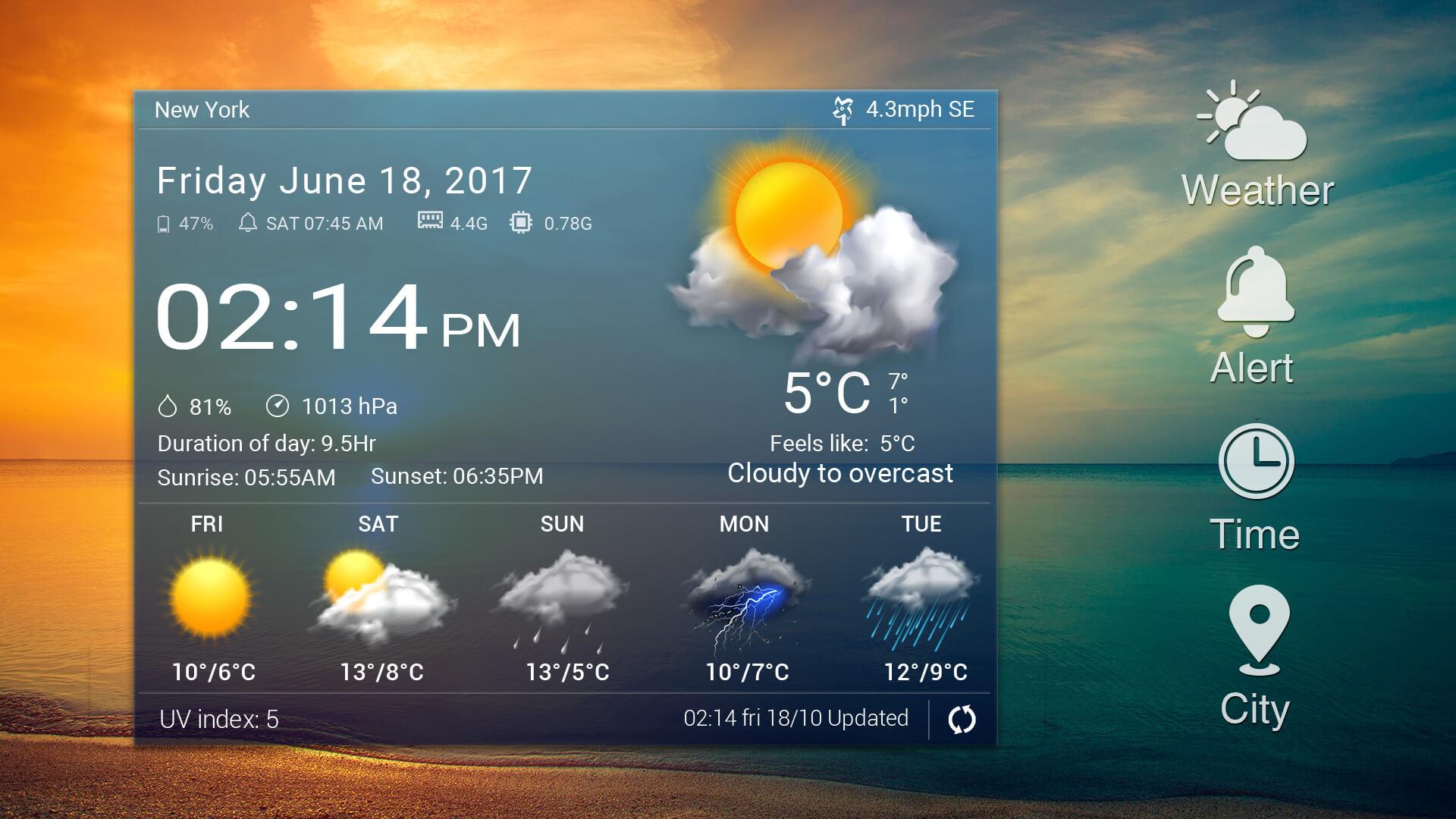 Виджет прогноза погоды APK screenshot