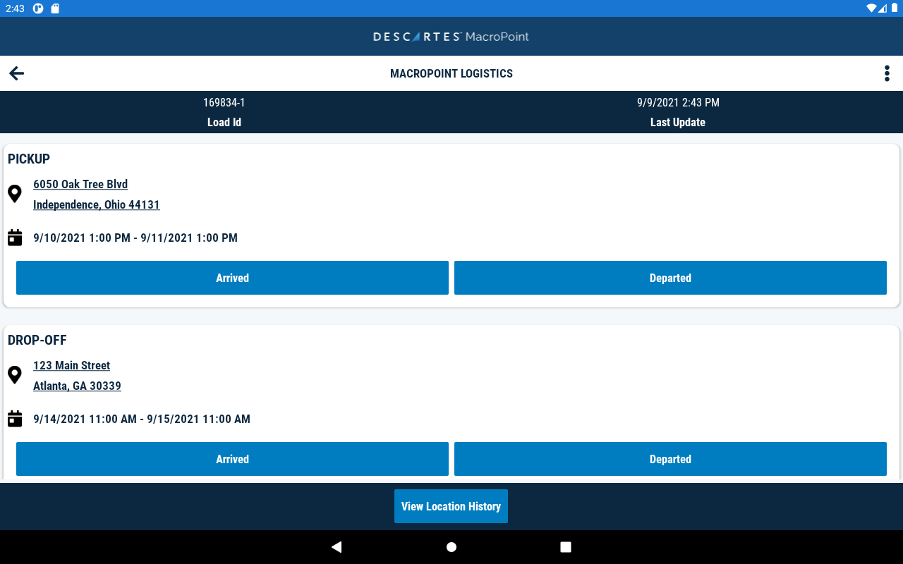 MacroPoint for Truckers APK screenshot