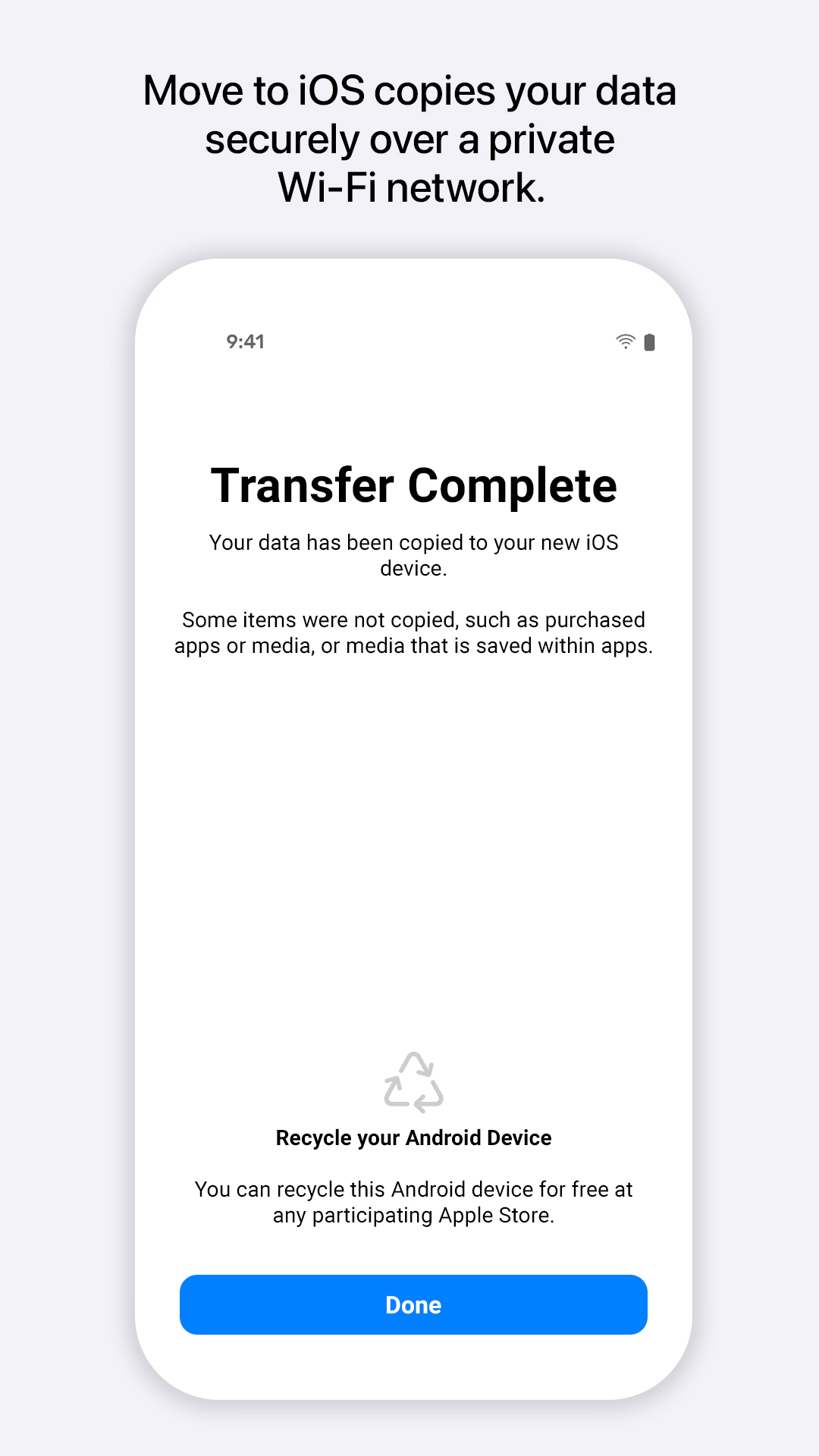 Move to iOS screenshot