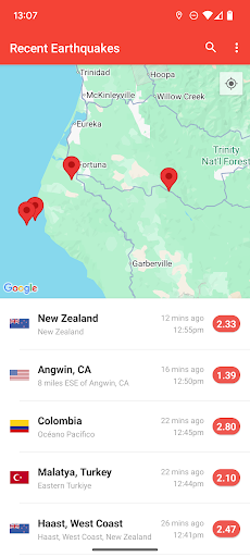 My Earthquake Alerts. Карта APK screenshot
