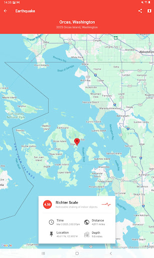 My Earthquake Alerts. Карта APK screenshot
