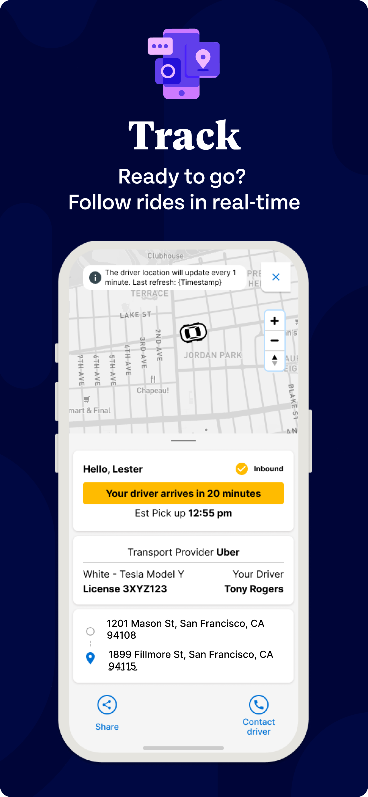 MySafeRide - Manage your rides APK screenshot