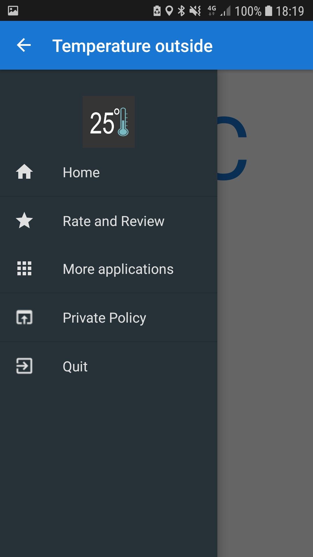 Outside temperature APK screenshot