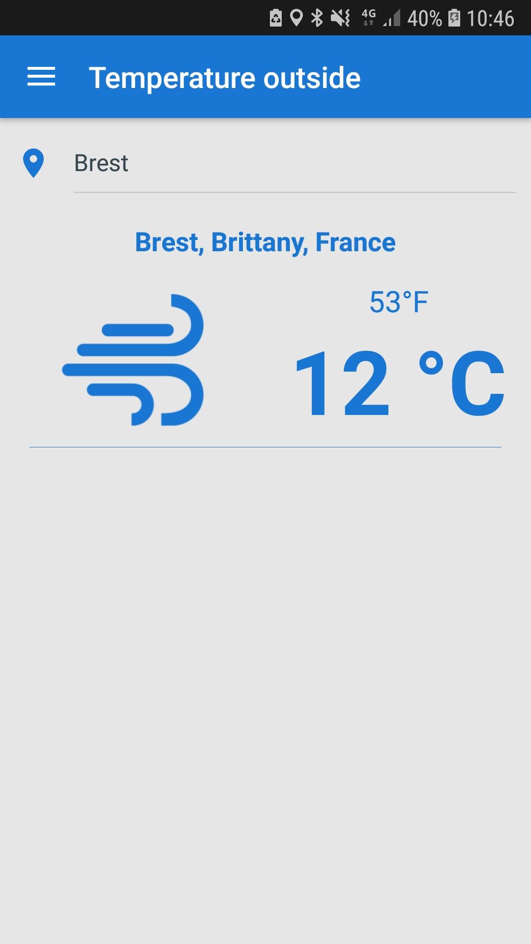 Outside temperature APK screenshot