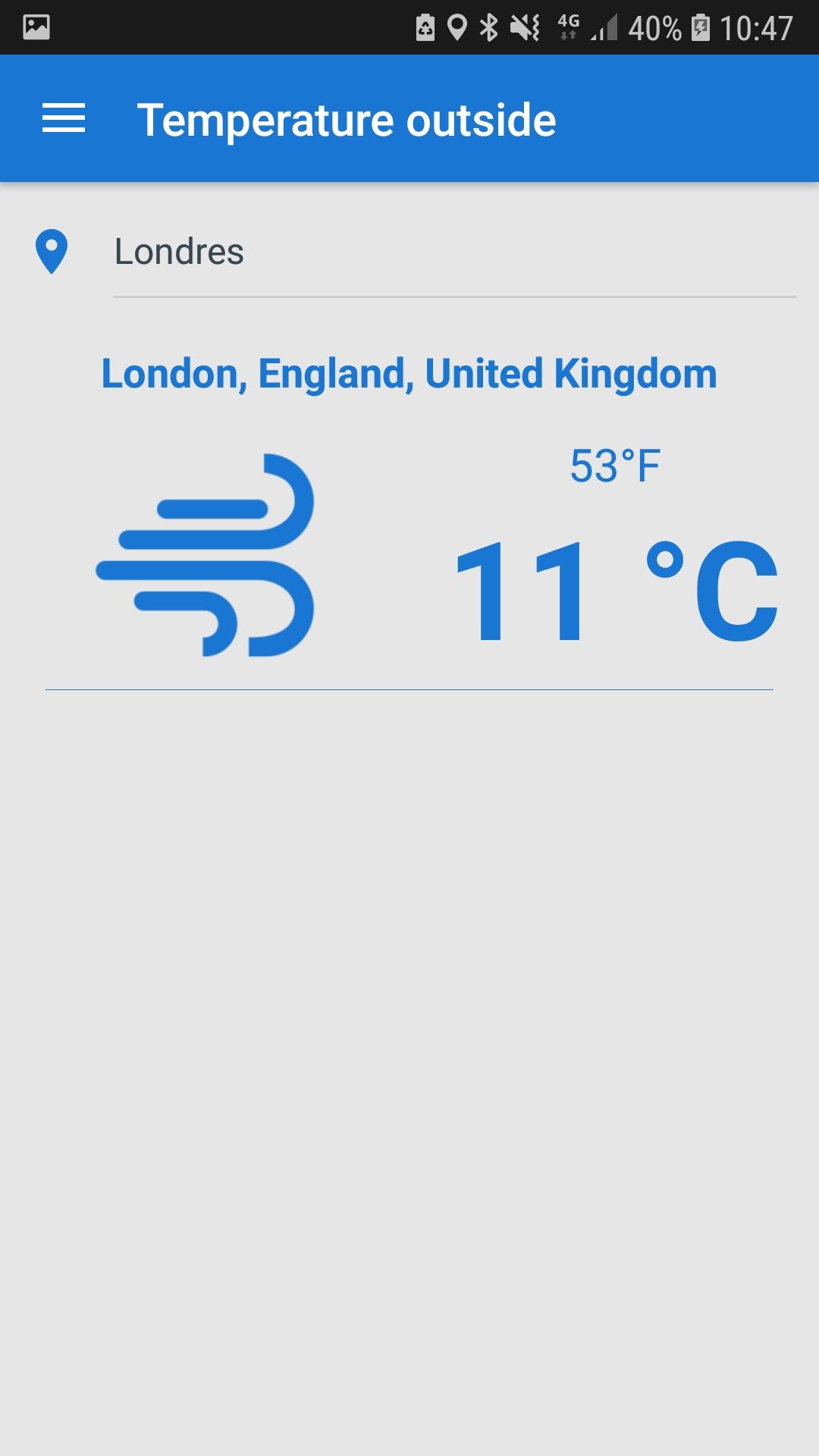 Outside temperature APK screenshot