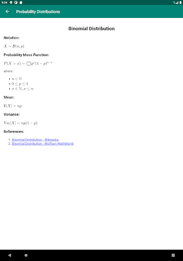 Probability Distributions APK screenshot