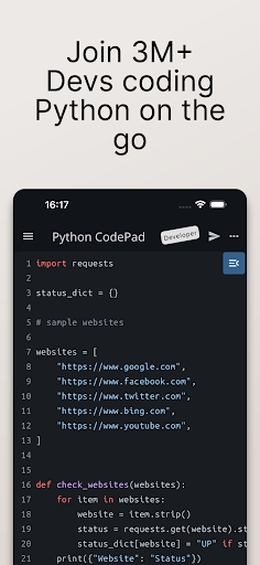 Python Coding Editor & IDE App APK screenshot