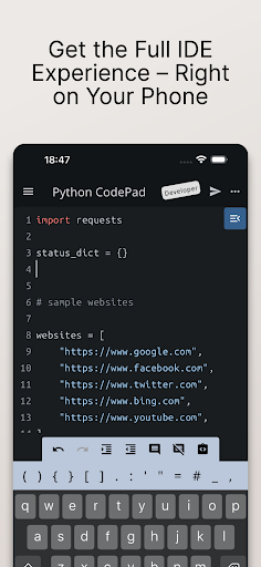 Python Coding Editor & IDE App APK screenshot